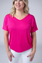 IN STOCK Chloe Cozy Top - Hot Pink FINAL SALE