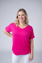 IN STOCK Chloe Cozy Top - Hot Pink FINAL SALE
