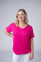 IN STOCK Chloe Cozy Top - Hot Pink FINAL SALE