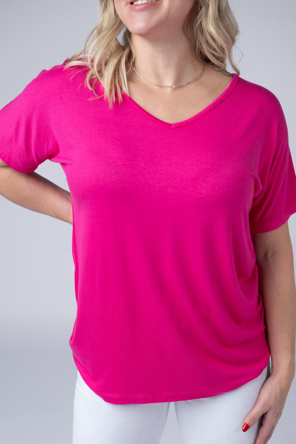 IN STOCK Chloe Cozy Top - Hot Pink FINAL SALE