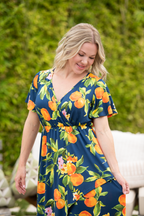 IN STOCK Harley High-Low Dress - Navy Citrus FINAL SALE