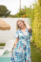 IN STOCK Millie Maxi Dress - Abstract Aqua Breeze FINAL SALE