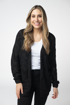 IN STOCK Open Knit Cardigan - Black