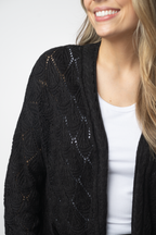 IN STOCK Open Knit Cardigan - Black