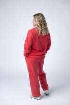 IN STOCK Wide Leg Vintage Wash Bottoms - Red FINAL SALE