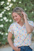 IN STOCK Raelynn V-Neck Top - Petal Gardens