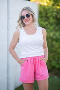 IN STOCK Weslie Waffle Shorts - Pink