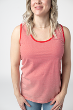 IN STOCK Micro Striped Tank - Red FINAL SALE