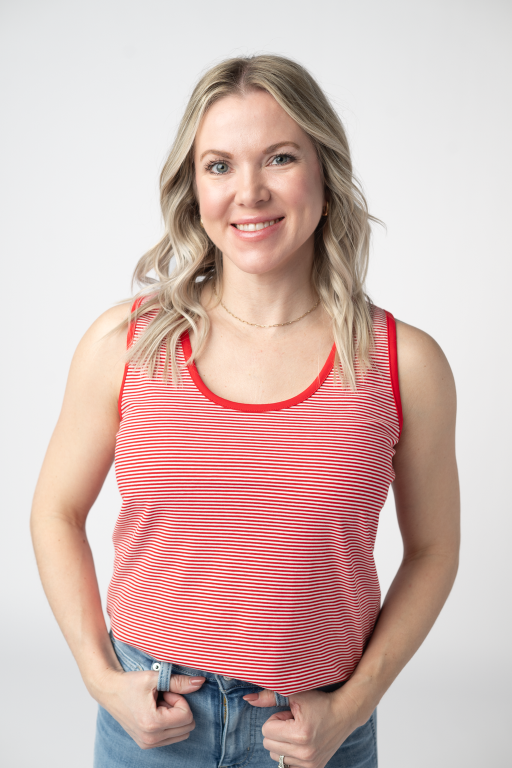 IN STOCK Micro Striped Tank - Red FINAL SALE