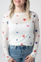 IN STOCK Mesh Long Sleeve Top - Stars