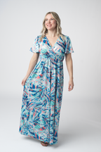 IN STOCK Millie Maxi Dress - Abstract Aqua Breeze FINAL SALE