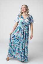 IN STOCK Millie Maxi Dress - Abstract Aqua Breeze FINAL SALE