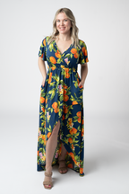 IN STOCK Harley High-Low Dress - Navy Citrus FINAL SALE
