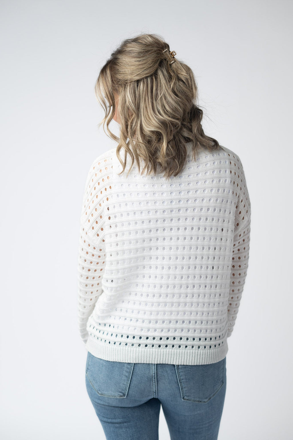 IN STOCK USA Sequin Flag Open Knit Pullover FINAL SALE