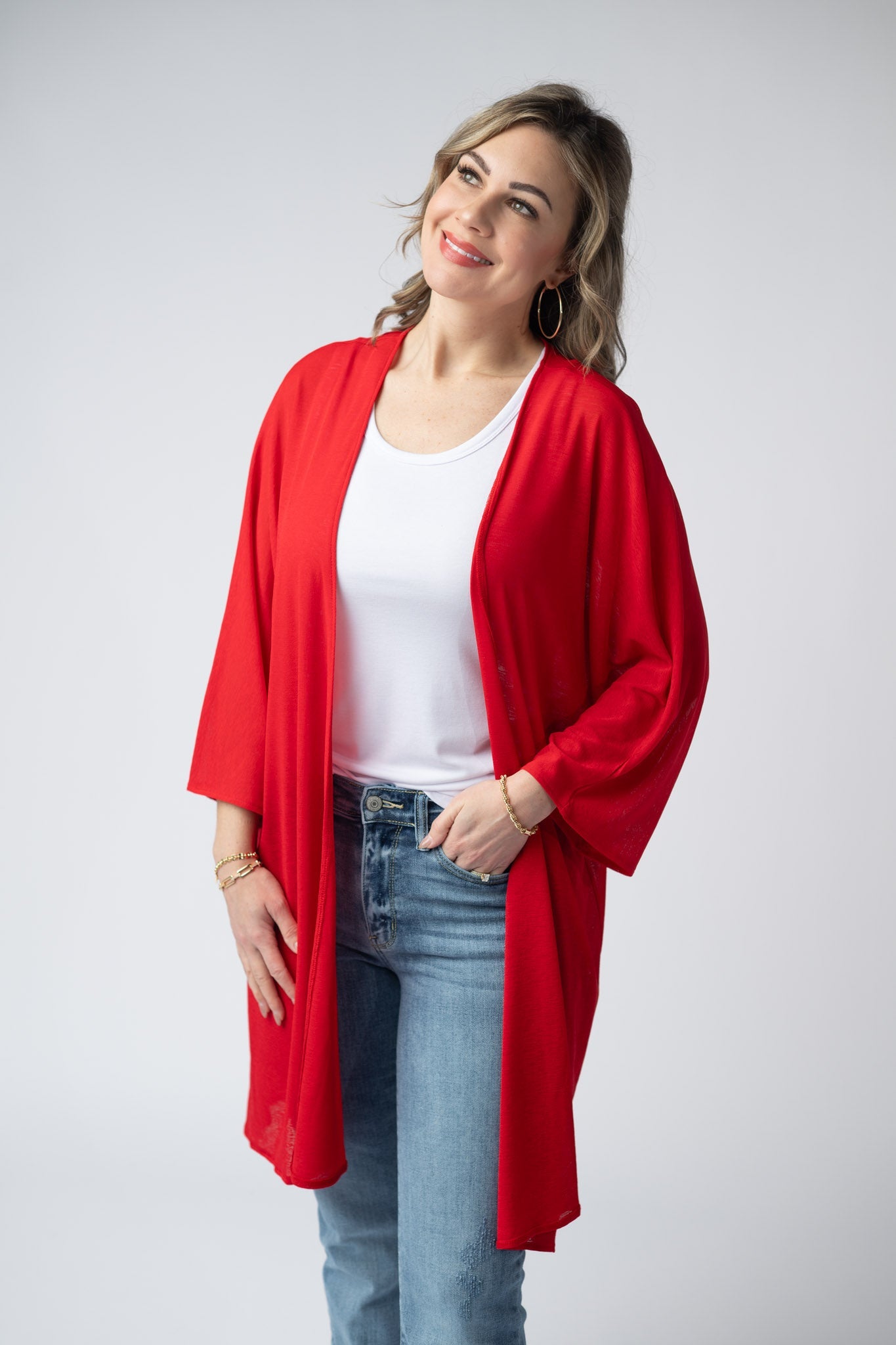 IN STOCK Ellie Cover-Up Kimono - Red FINAL SALE
