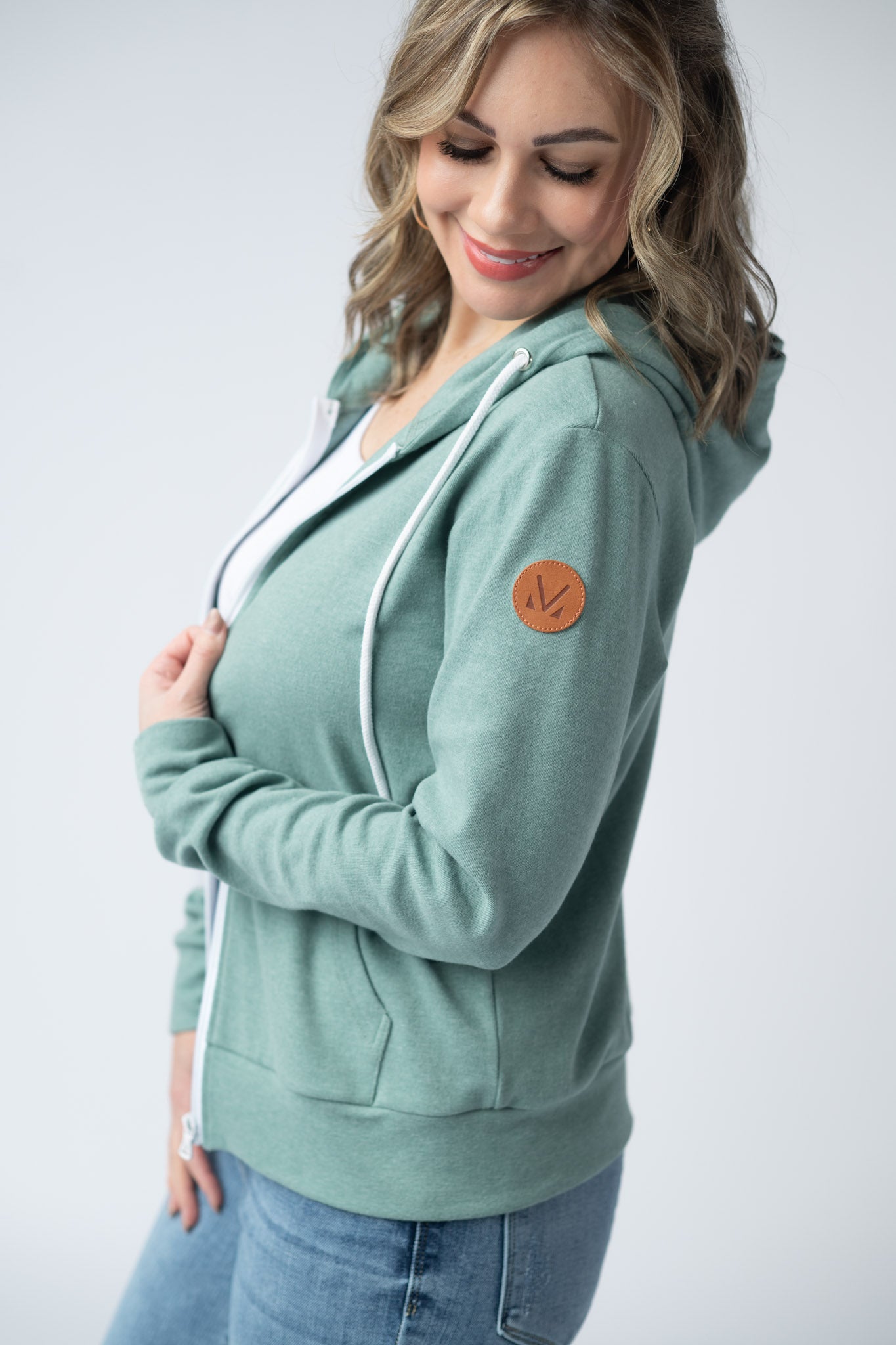 IN STOCK Fullzip Hoodie - Sage FINAL SALE