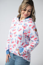 IN STOCK Hailey Pullover Hoodie - Patriotic Cherries FINAL SALE