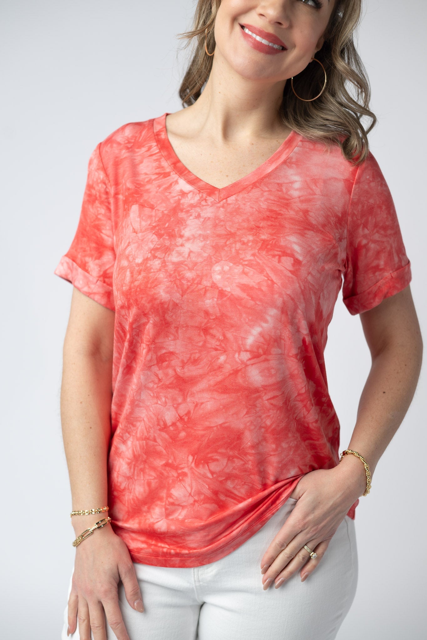 IN STOCK Sophie Top - Red Tie Dye FINAL SALE