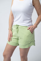 IN STOCK French Terry Stevie Shorts - Spring Leaf FINAL SALE