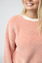 IN STOCK Charlotte Sweater - Orange and Ivory