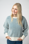 IN STOCK Charlotte Sweater - Teal and Ivory