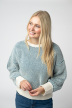 IN STOCK Charlotte Sweater - Teal and Ivory