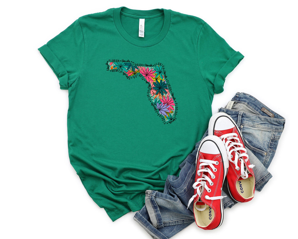 Wholesale Florida Floral Graphic Tee - White