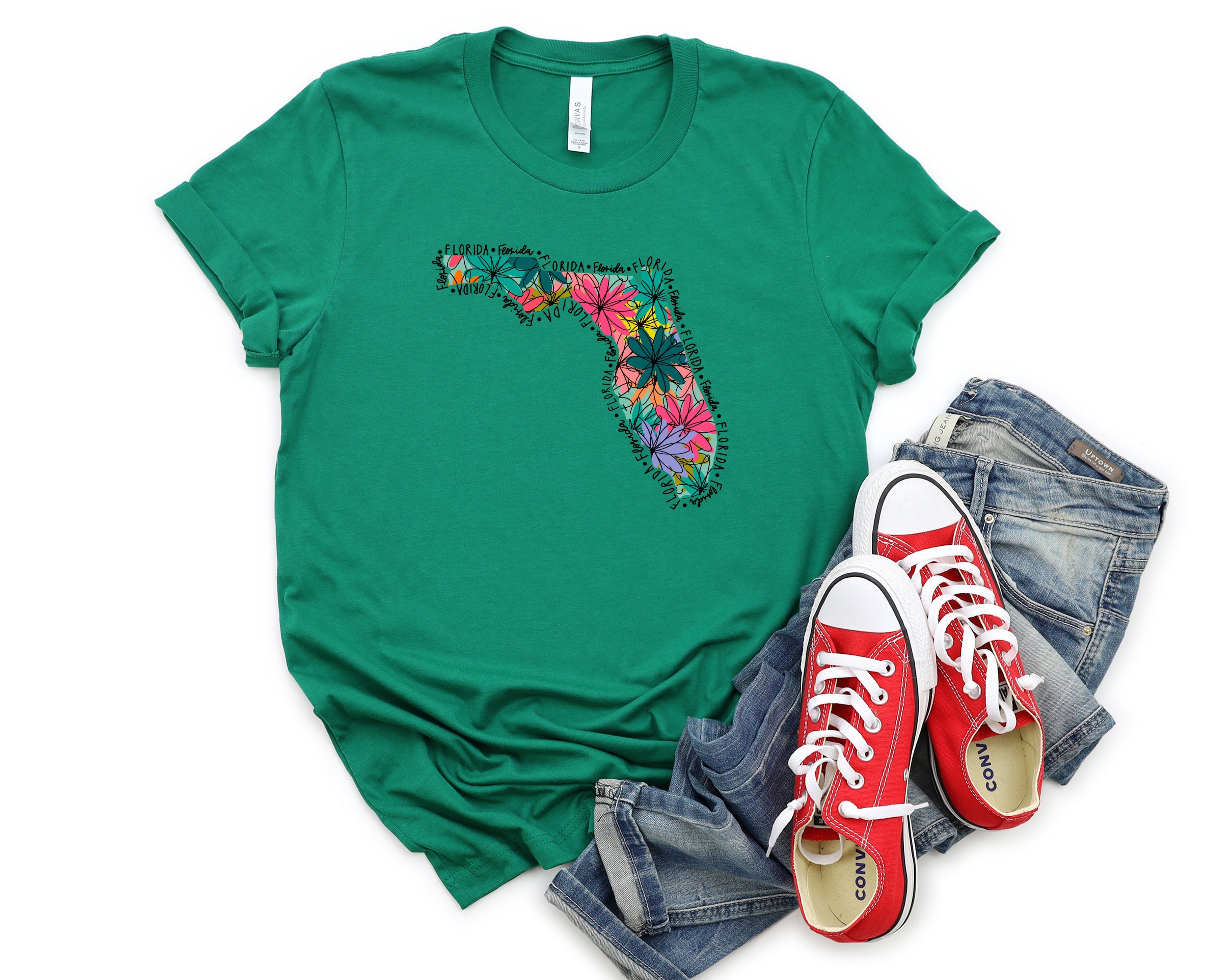 Wholesale Florida Floral Graphic Tee - White
