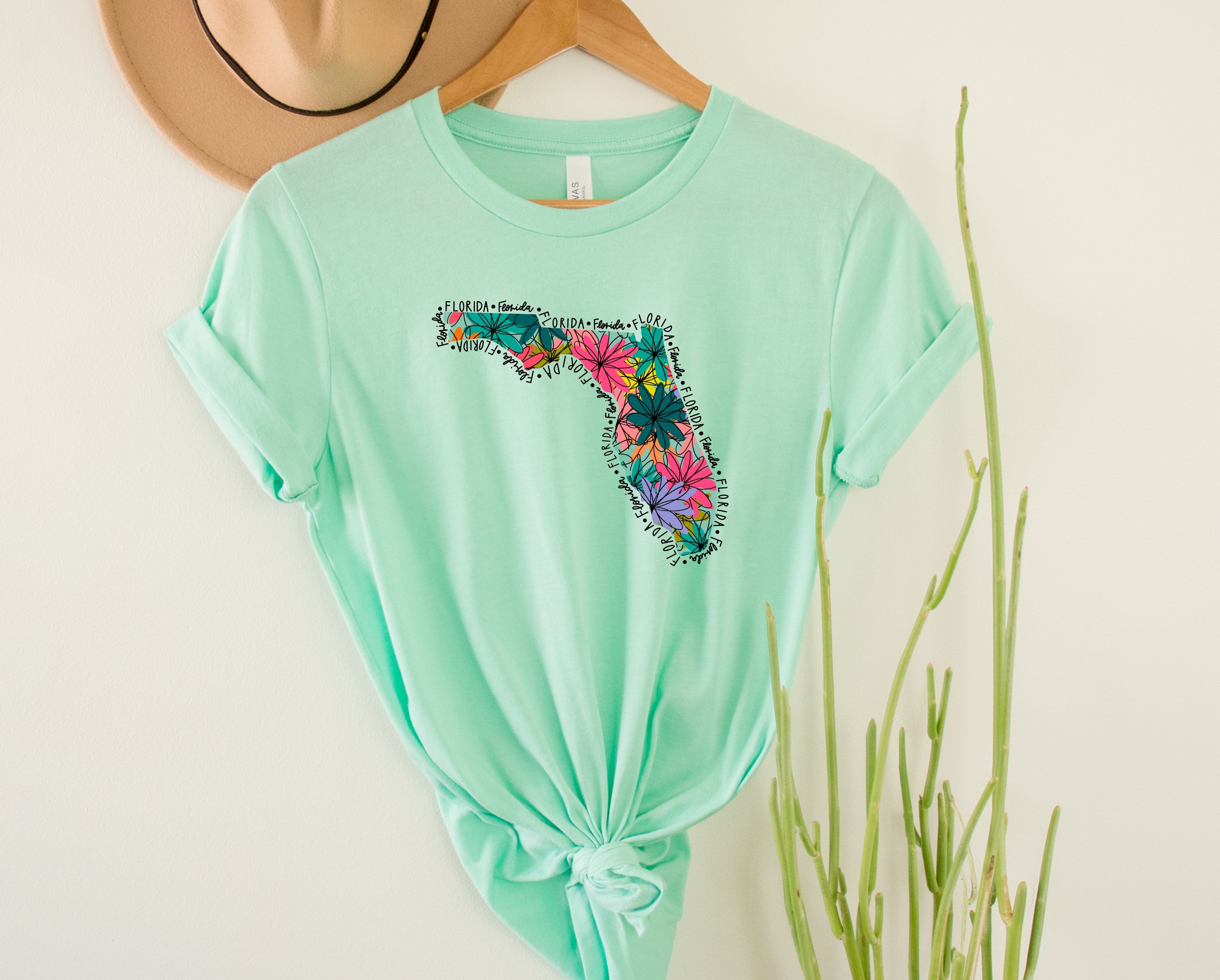 Wholesale Florida Floral Graphic Tee - Kelly Green