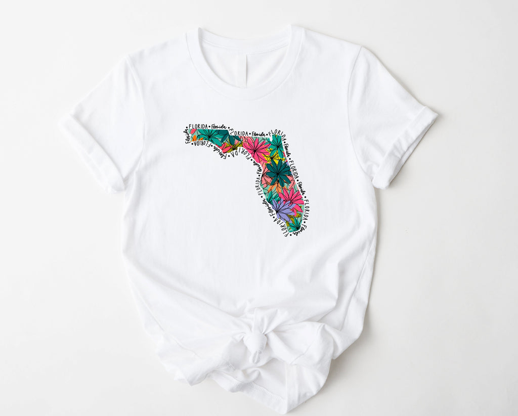 Wholesale Florida Floral Graphic Tee - Mint