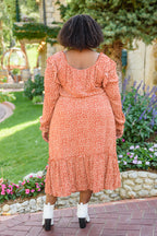 First Kiss Long Sleeve Maxi Dress In Rust
