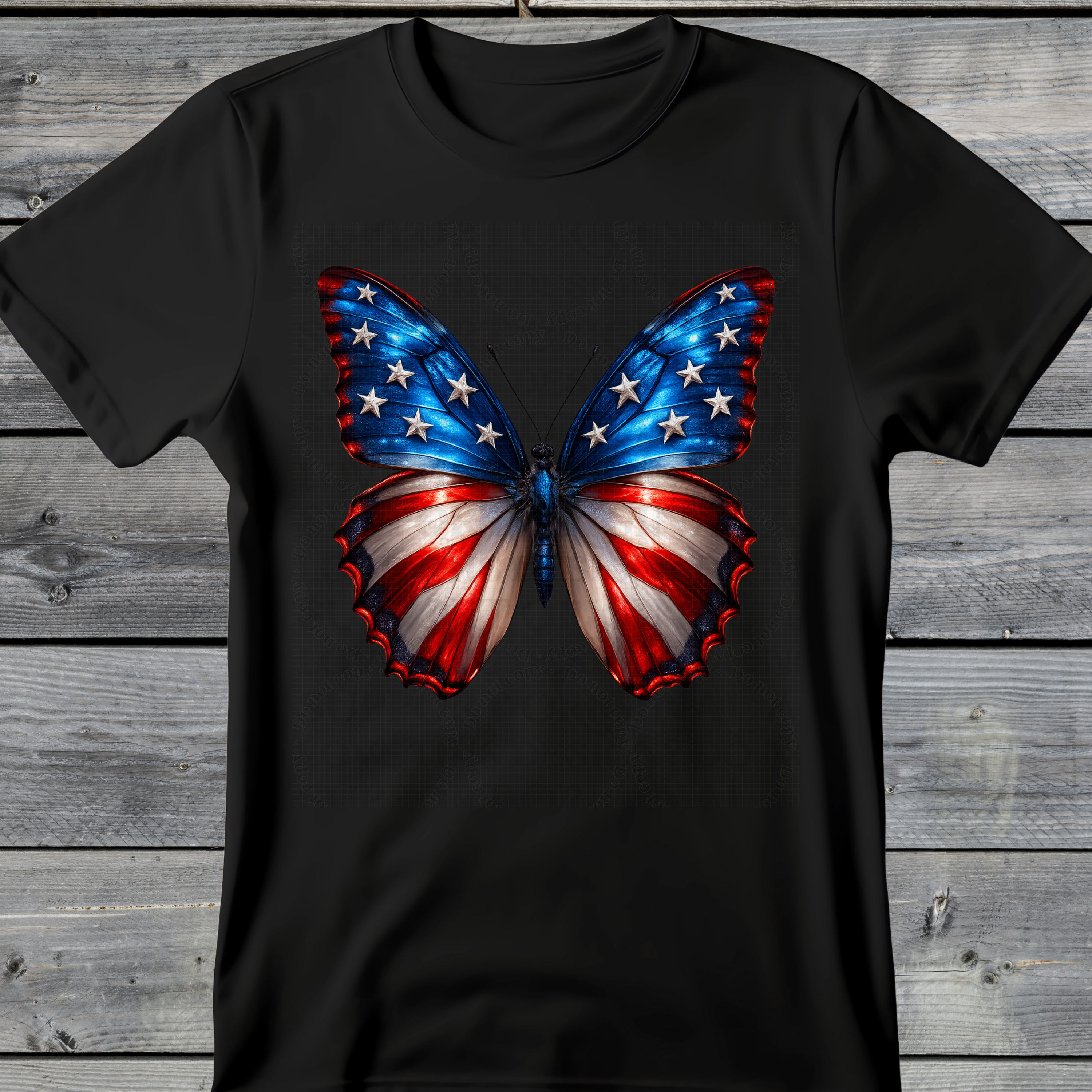 Wholesale Summer Fun Collab Graphic Tee Collection - Freedom Wings Black Tee