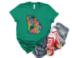 Wholesale Georgia Floral Graphic Tee - White