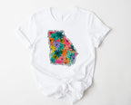 Wholesale Georgia Floral Graphic Tee - Mint