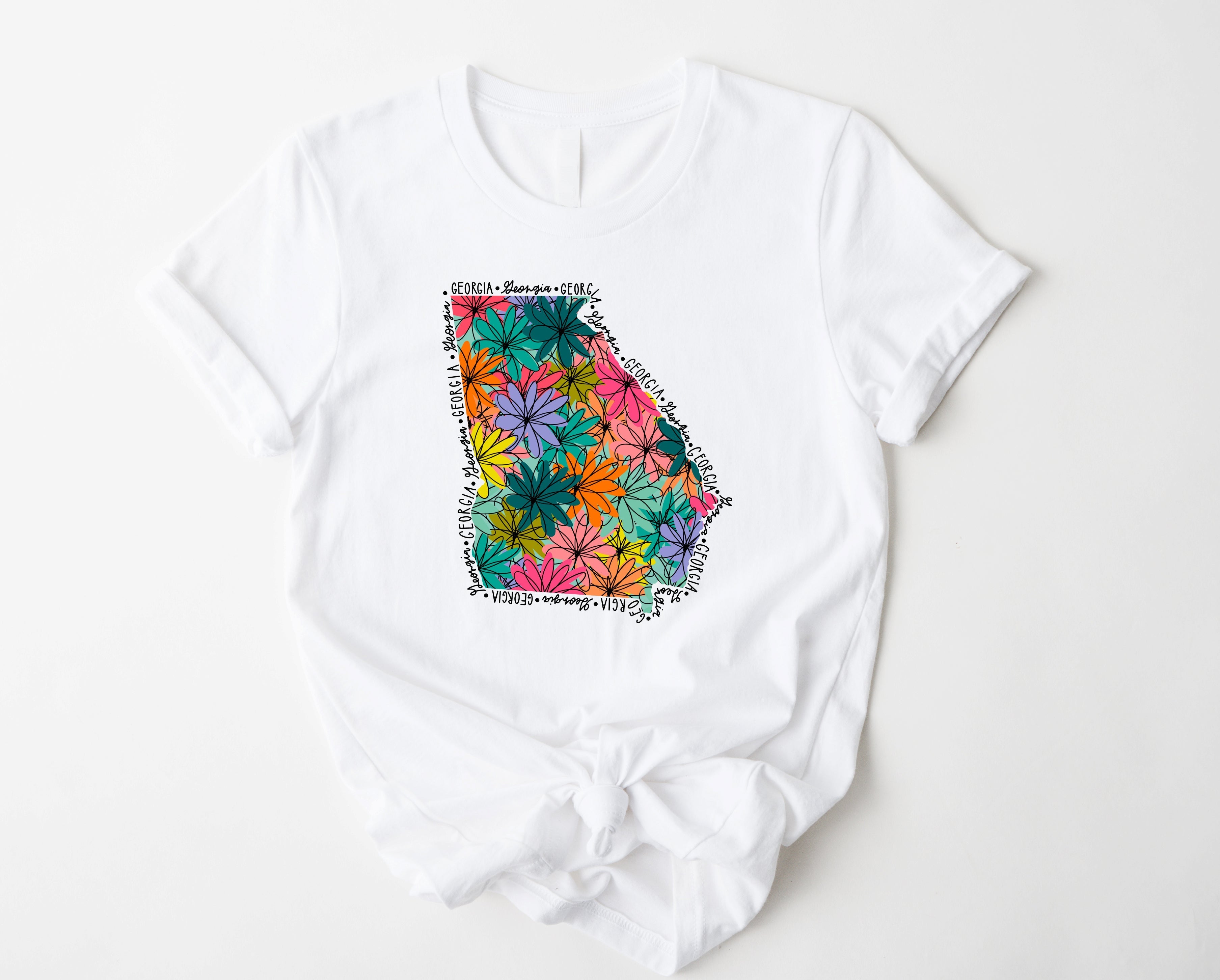 Wholesale Georgia Floral Graphic Tee - Mint