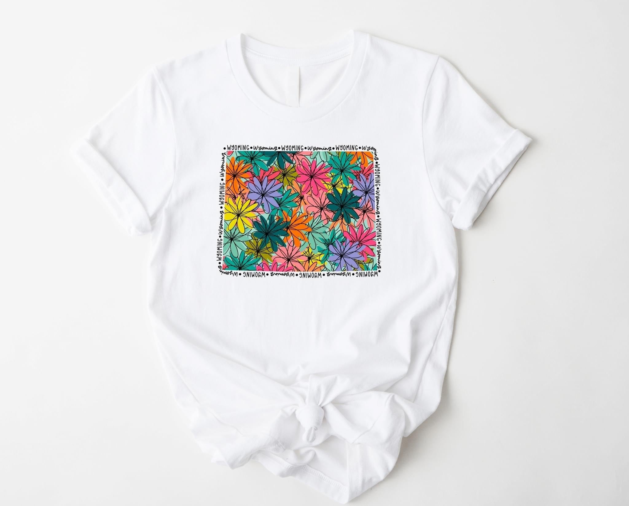 Wholesale Wyoming Floral Graphic Tee - Mint