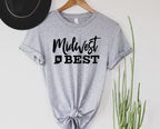 Wholesale IN Midwest is Best Graphic Tee - Heather Grey