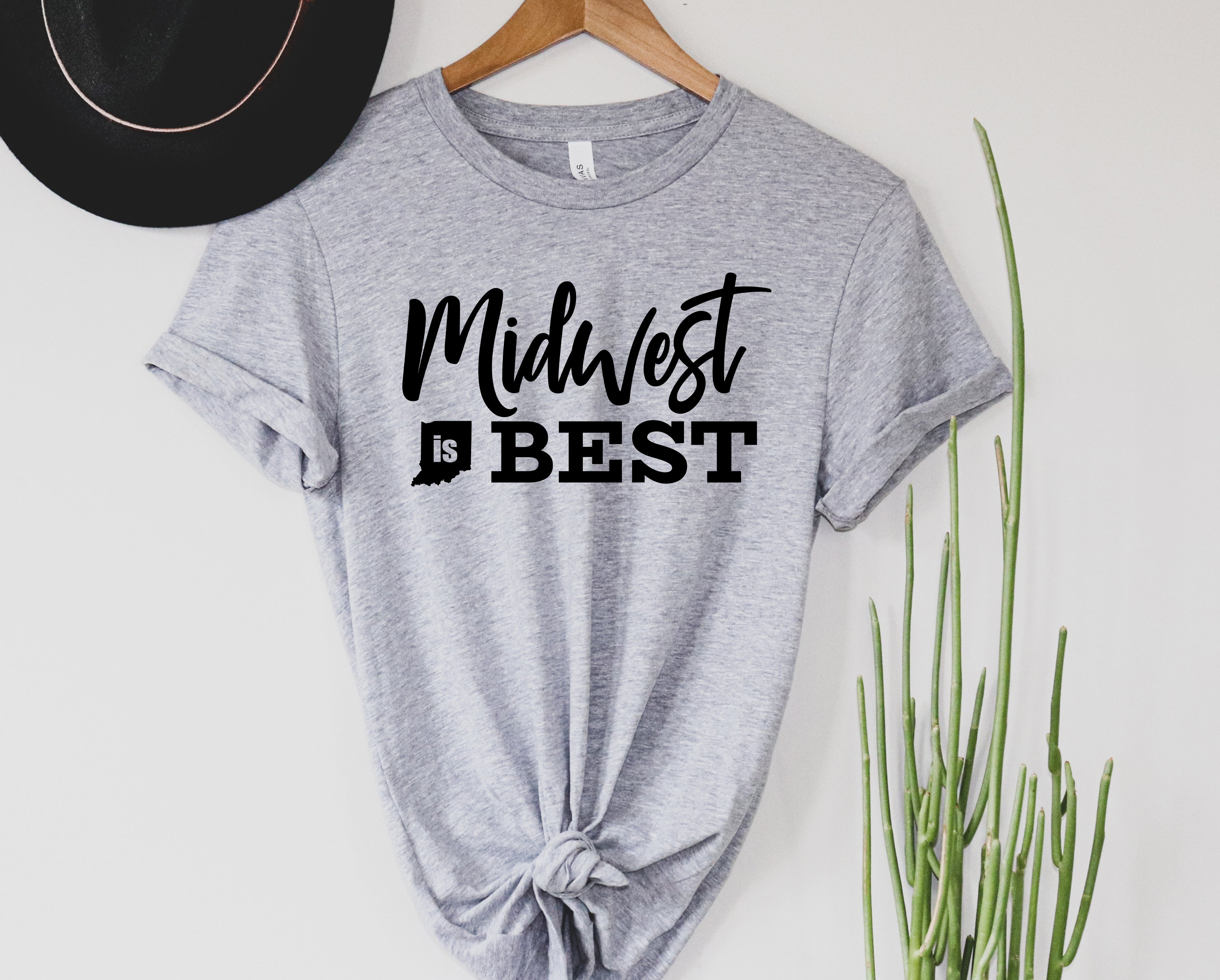 Wholesale IN Midwest is Best Graphic Tee - Heather Grey