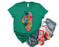Wholesale Illionis Floral Graphic Tee - White