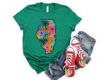 Wholesale Illionis Floral Graphic Tee - White