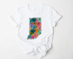 Wholesale Indiana Floral Graphic Tee - Mint