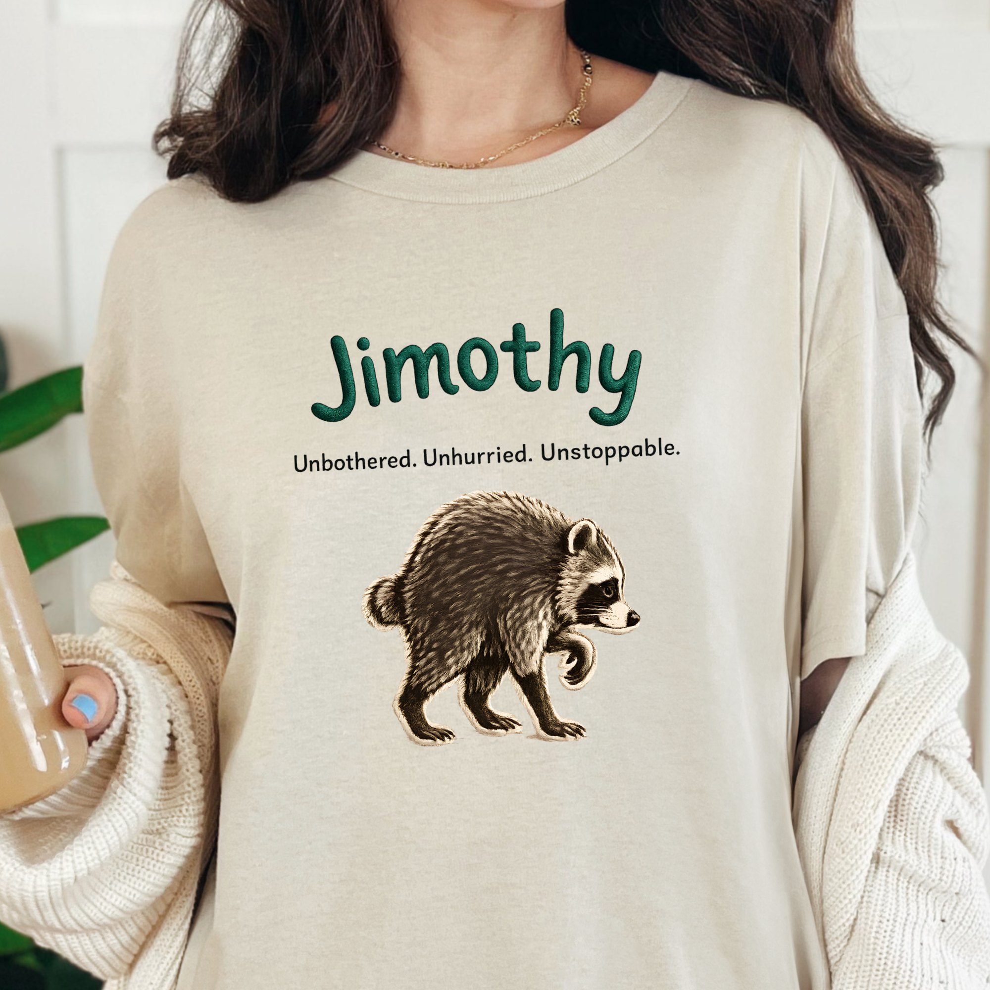 Wholesale Jimothy Unbothered Graphic Tee - Natural