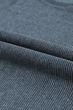 Faith Solid Ribbed Knit Round Neck Pullover Sweatshirt