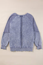 Jolie Waffle Exposed Seam Raglan Sweatshirt