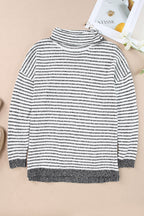 Alaia Striped Turtleneck Loose Sweater