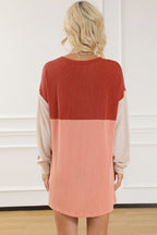 Eva Colorblock Corded Long Sleeve Mini Dress