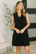 Lizzy Tiered Tank Dress in Black