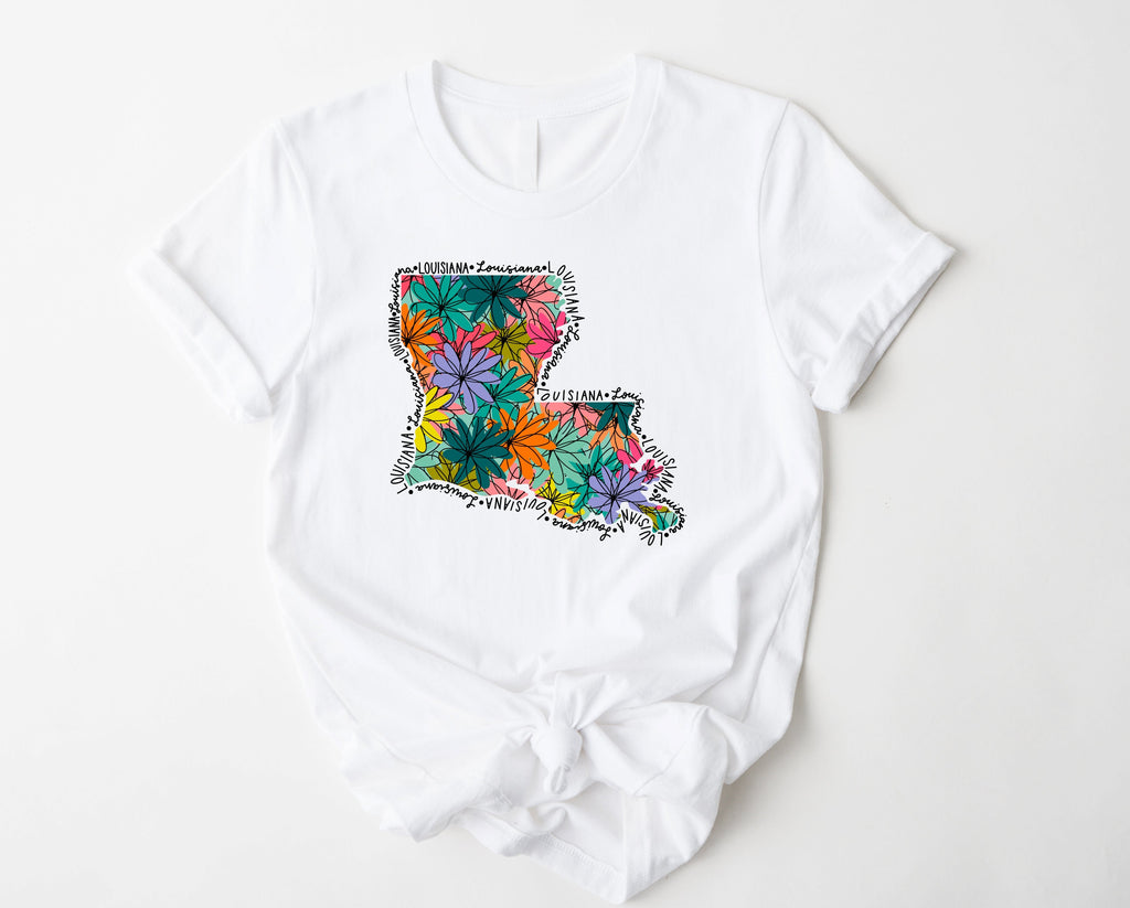 Wholesale Louisiana Floral Graphic Tee - Mint