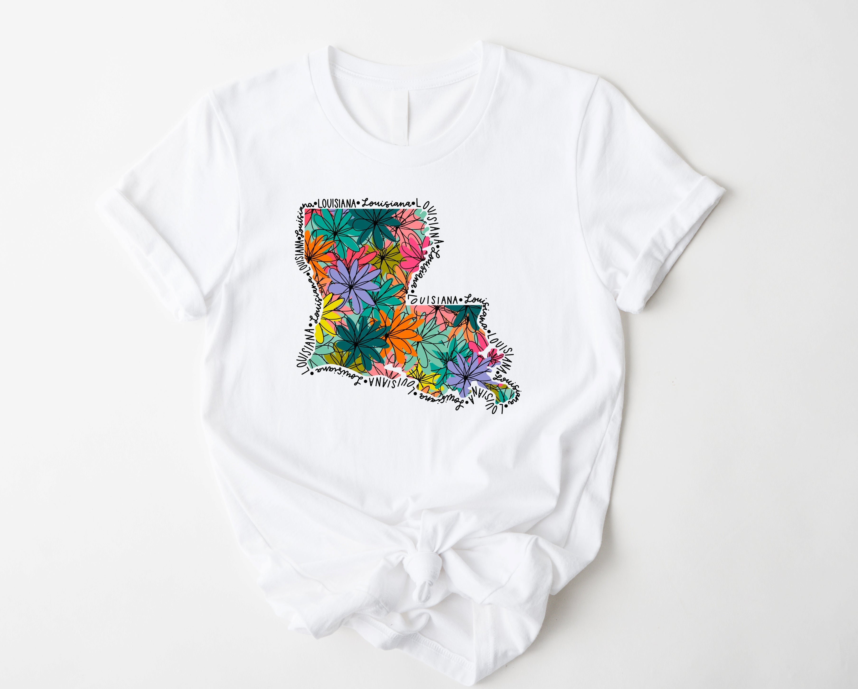 Wholesale Louisiana Floral Graphic Tee - Mint