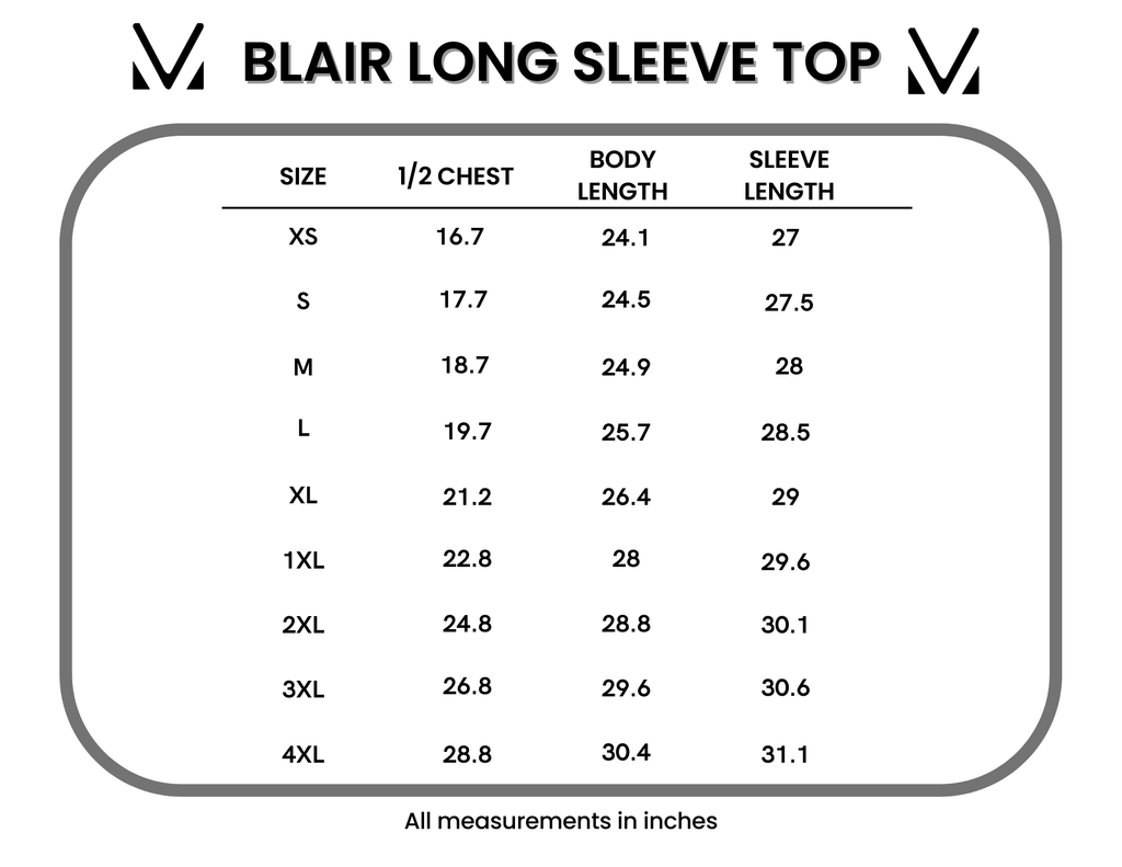 IN STOCK Blair Long Sleeve Top - Blue